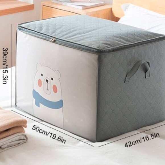 Polar Bear Graphic Zip Storage Bag Handles - Picture 2 of 3